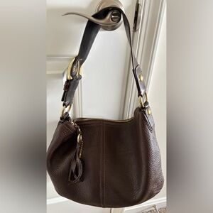COACH Classic Dark Brown Leather Shoulder Bag